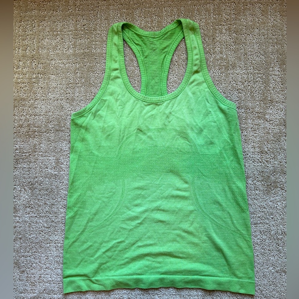 Lulu Lemon Green Mesh Racerback Tank Top